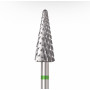 Tvrdokovová fréza ÜLKA Kužeľ veľký 6,0 x 15,0 mm – zelený prúžok C615-C