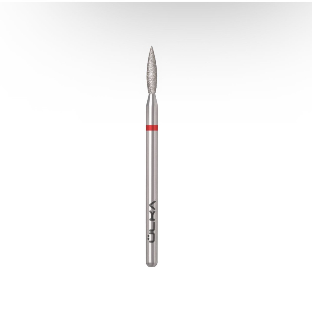 Diamantová fréza plamienok ÜLKA 2,1 × 10 mm (červený prúžok) F2110-F