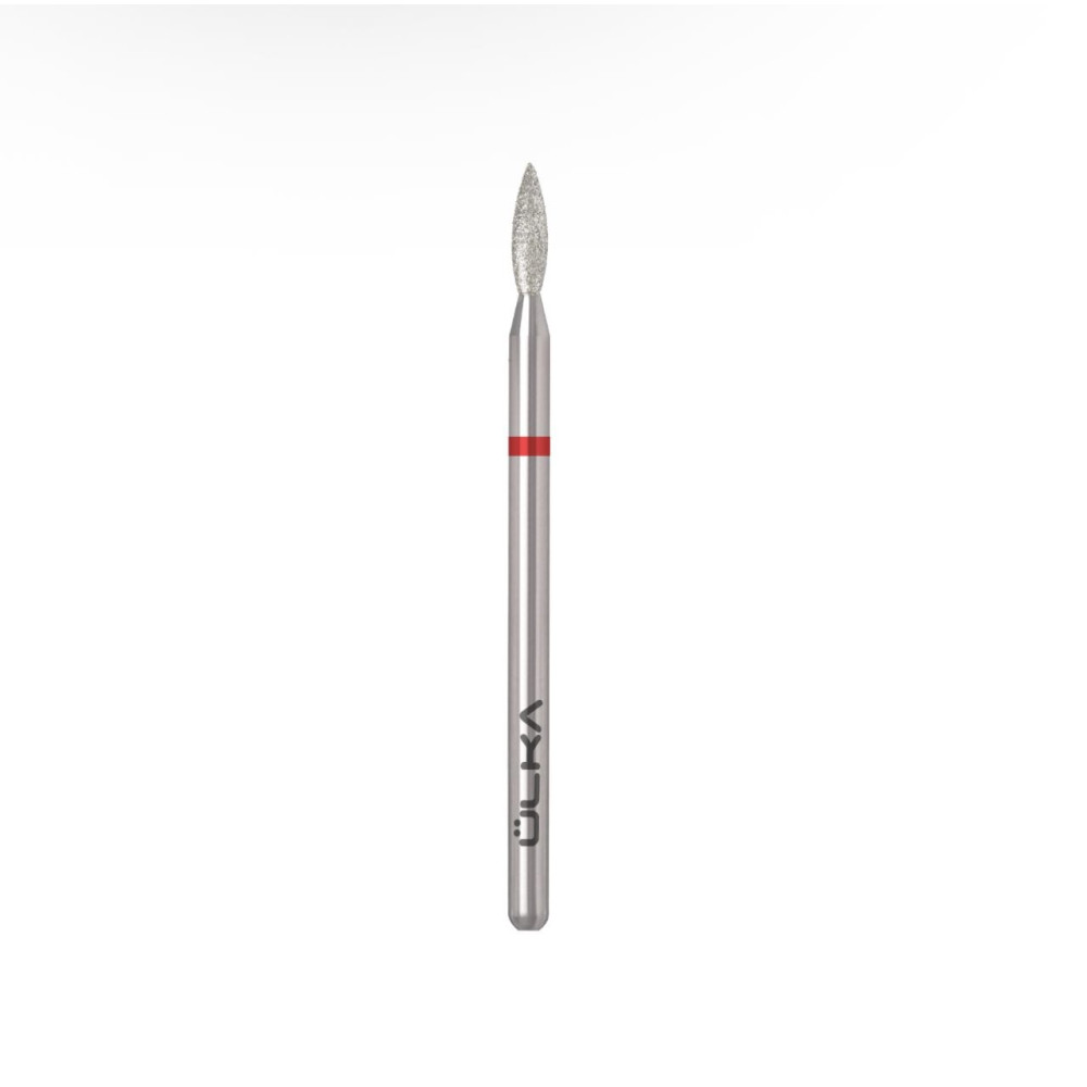Diamantová fréza plamienok ÜLKA 2,1 × 8 mm (červený prúžok) F218-F