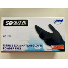 Rukavice - nepudrové - nitril - M - 100 ks čierne