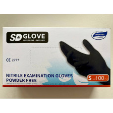 Rukavice - nepudrové - nitril - S - 100 ks čierne