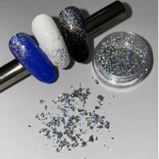 ZDOBENÍ NA NEHTY silver holographikc