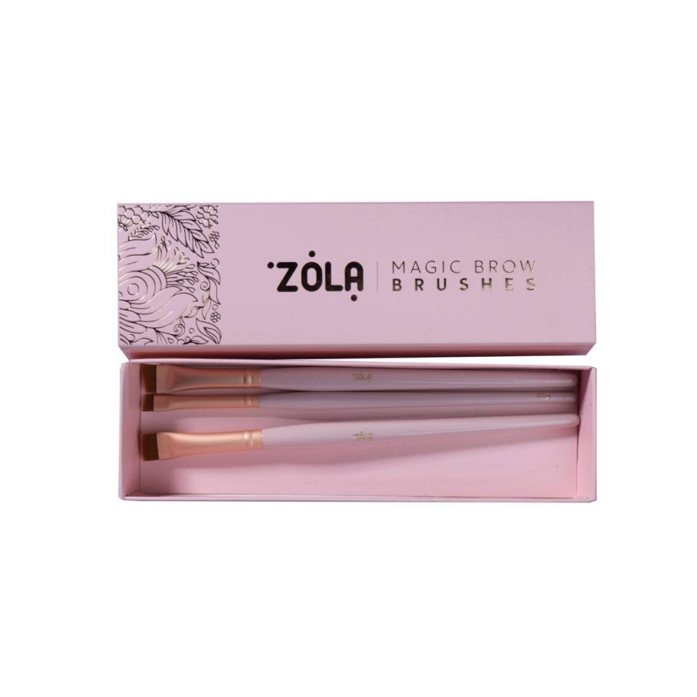 Zola Sada štetcov na farbenie obočia Magic Brow Brush, jemne ružova